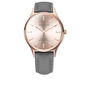 Monroe women’s solerose charcoal‎ leather band watch